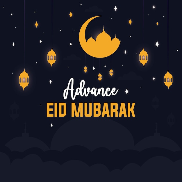 Advance Eid mubarak Islamic religious background Vector Illustration for greeting card