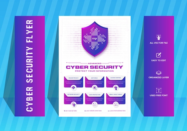 Vector advanced cyber security flyer