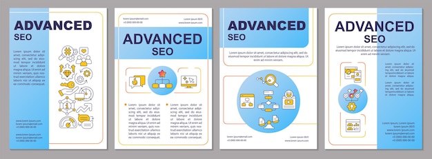 Advanced search engine optimization blue brochure template