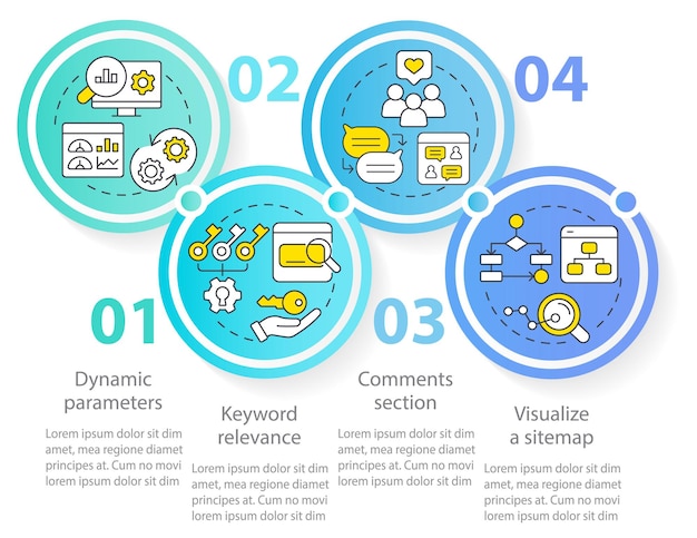 Advanced search engine optimization circle infographic template