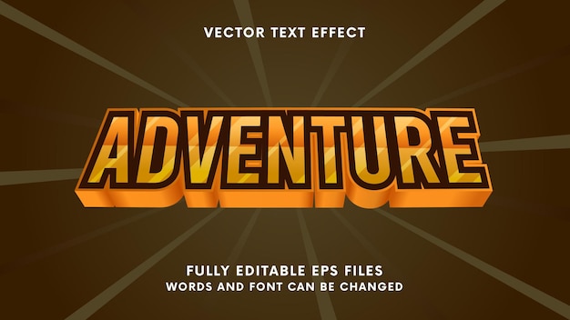 Adventure 3d editable text style font effect