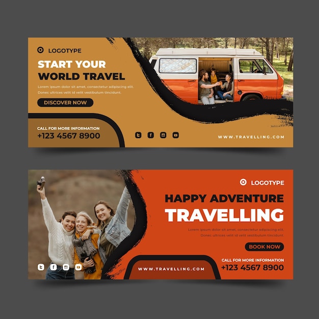 Adventure banners with photo