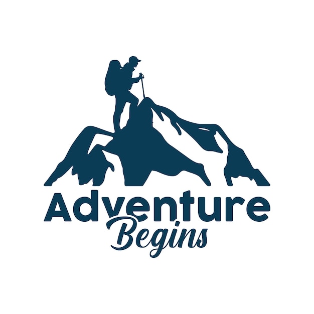 Adventure begins mountain logo