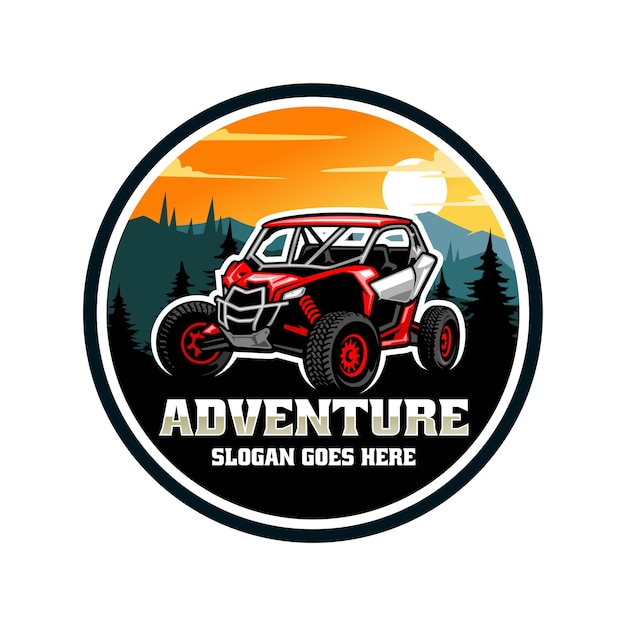 Adventure buggy vehicle illustration logo vector