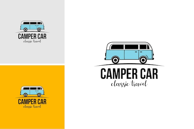 adventure camper van logo design for holiday trip