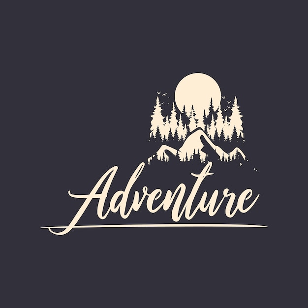 adventure forest design vector emblem logo and camping design vector premium vector