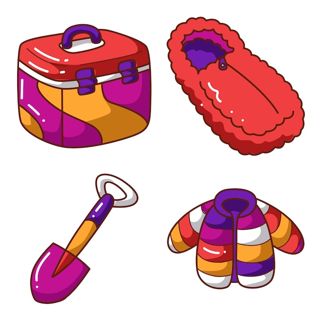 Adventure icon set Camping equipment vector illustrations