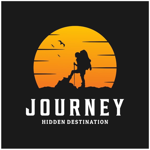 Adventure journey explore logo design premium vector