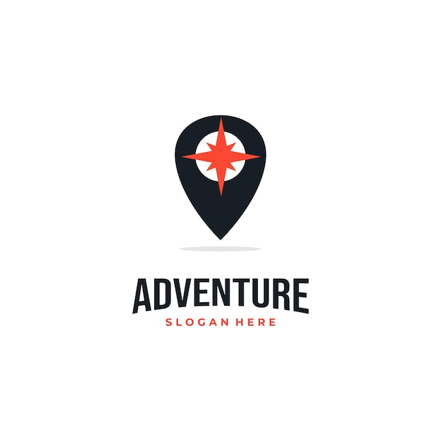 Adventure logo design concept modern compass with pointer logo design vintage