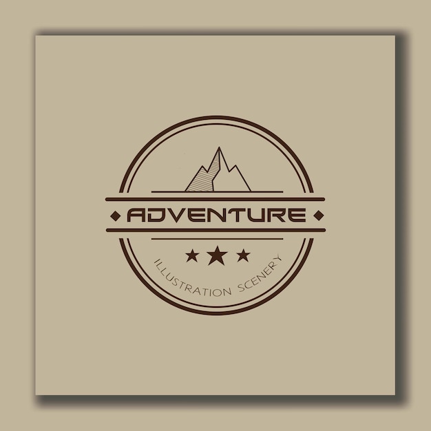 adventure logo design template vintage style circle and brown