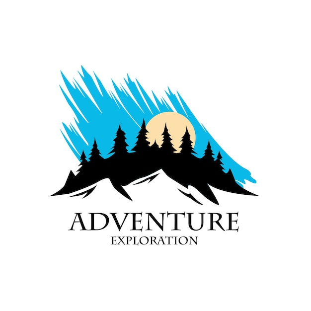 Adventure logo vector illustration. Mountain logo vector.