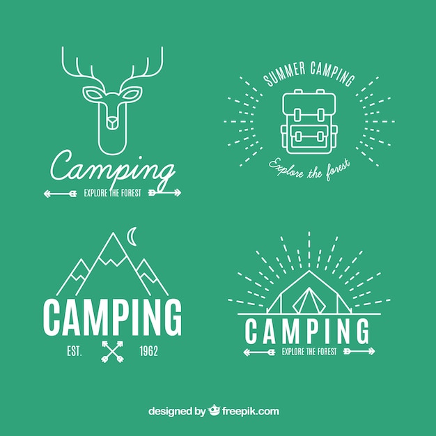 Adventure logos in linear style