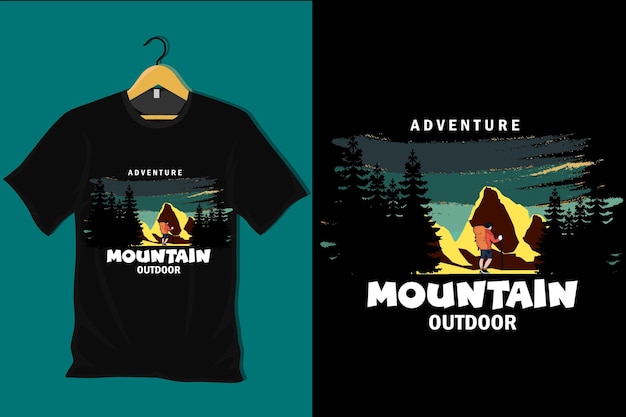 Adventure Mountain Outdoor Retro Vintage T Shirt Design