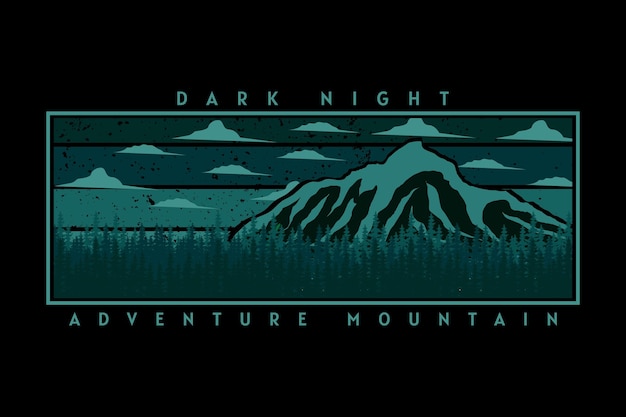 Adventure mountain retro design landscape