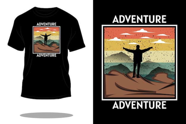 Adventure mountain retro t shirt design