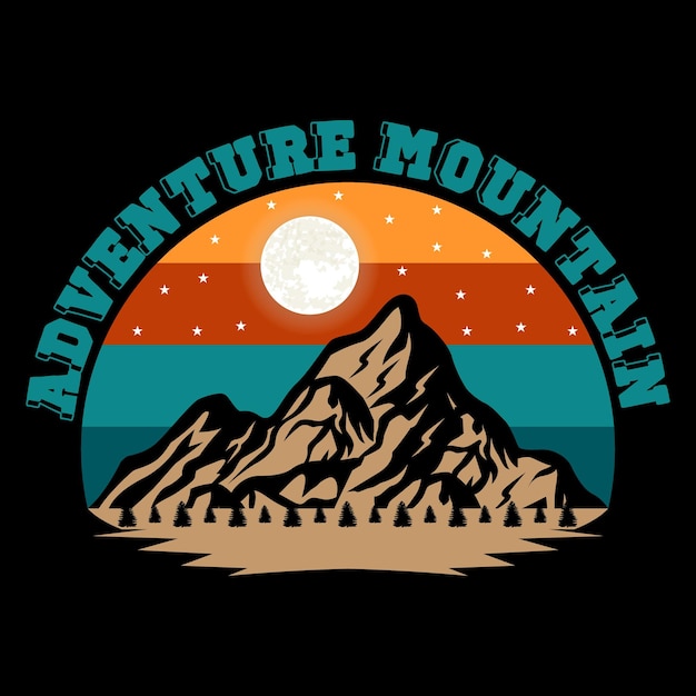 Adventure Mountain Vector Illustration T-Shirt Design