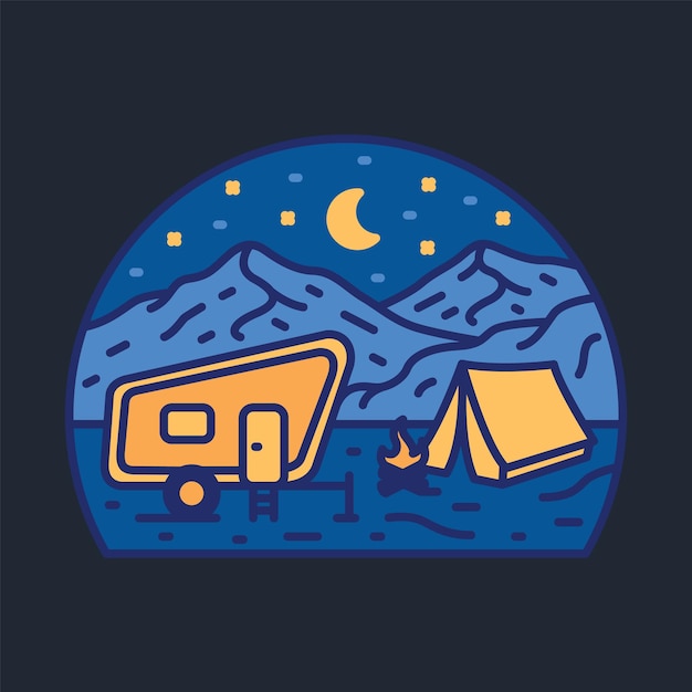 Adventure at night graphic illustration vector art tshirt design