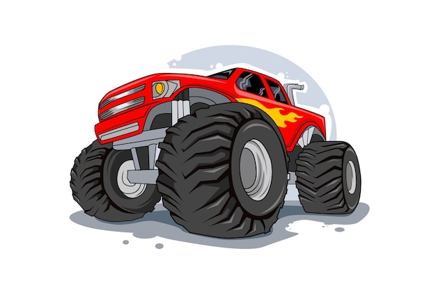 Adventure off road monster truck illustration