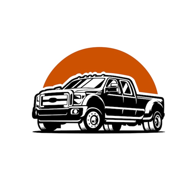 Adventure overland car logo design. 4x4 truck vector isolated