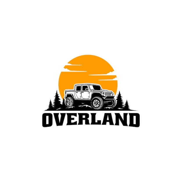 Adventure pick up truck logo vector