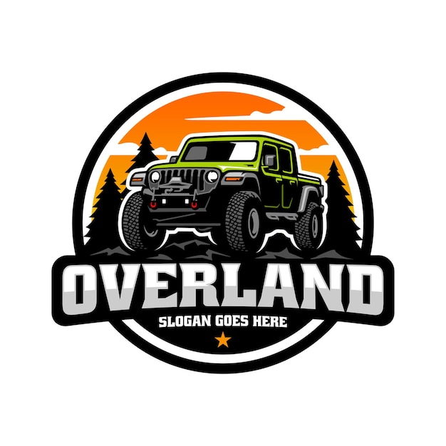 adventure suv car illustration emblem logo vector