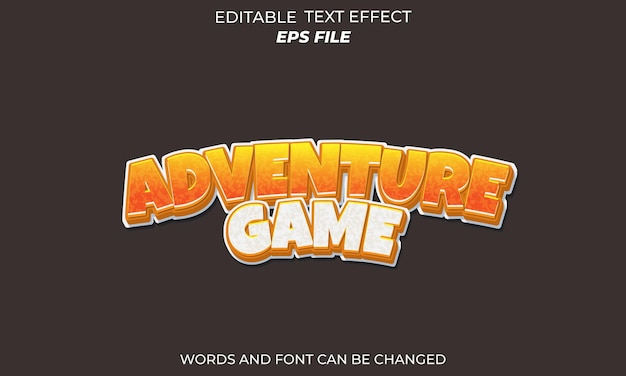 Adventure text effect font editable typography 3d text