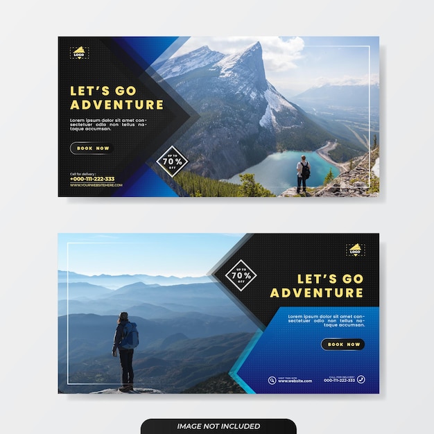 Adventure and traveling banner promotion template