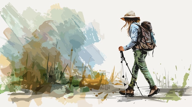 Vector adventure trekking concept with handdrawn visuals for creative projects