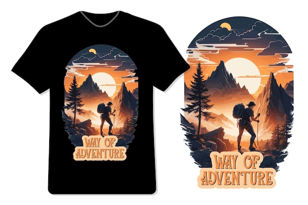 Adventure Tshirt design outdoor adventure Mountain illustration t shrit design