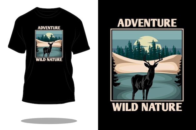 Adventure wild nature retro t shirt design