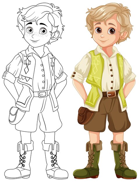 Vector adventurous boy character illustration