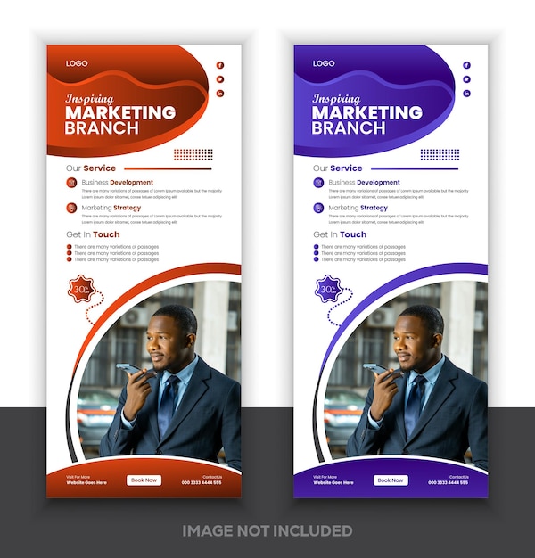 Advertisement background vector illustration and business agency roll up banner design template