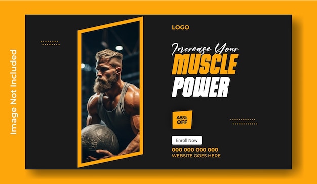 Vector an advertisement for a muscle muscle power