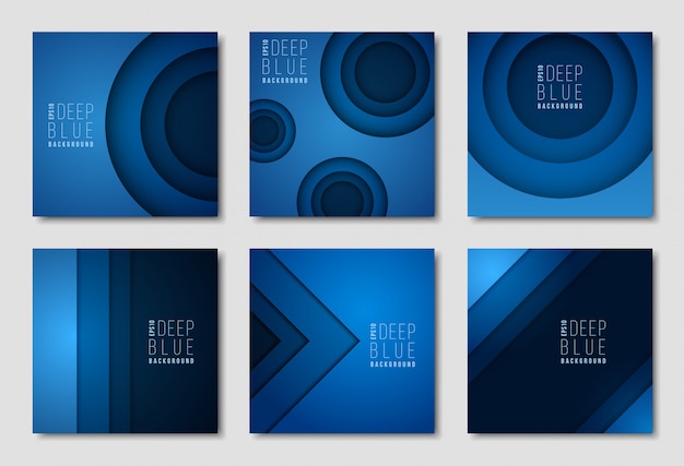 Vector advertisement newsletter templates. blue backdrops with simple geometric shapes