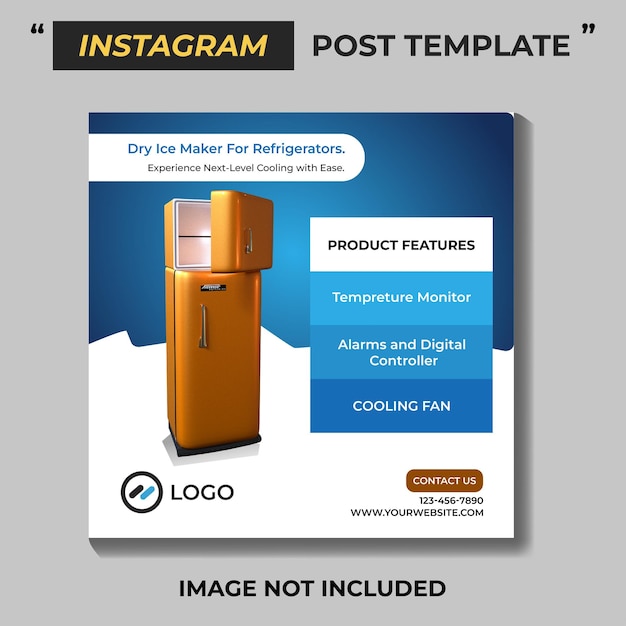 An advertisement for promotion sale social media post exclusive refrigerator template illustration