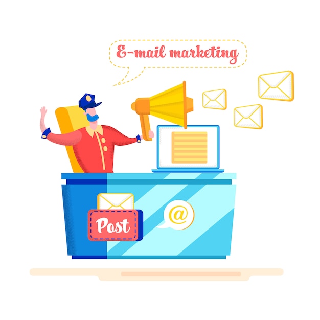 Advertising Banner E-mail Marketing Cartoon Flat.