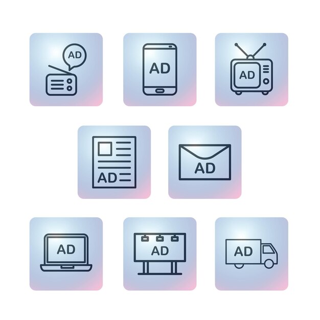 Advertising icon template 3D design