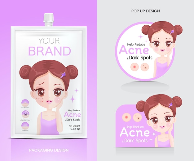 Advertising material for acne packaging