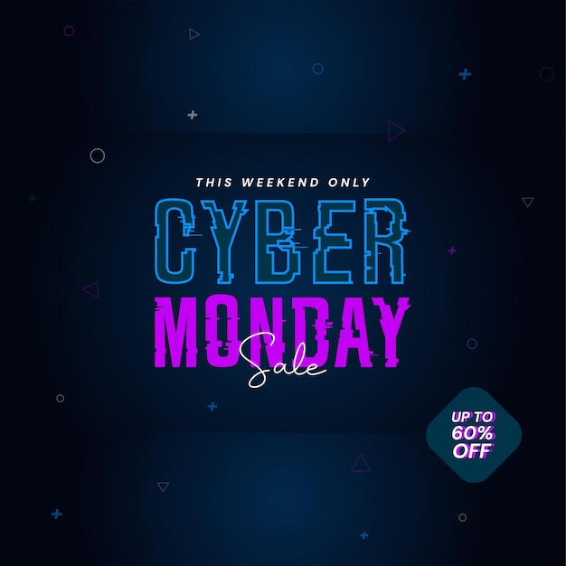 Vector advertising poster or template design with 60 percent discount offer for cyber monday sale