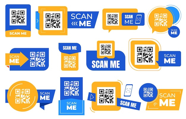 Advertising symbols with QR code barcode Quick transition to the site or the required information using a smartphone