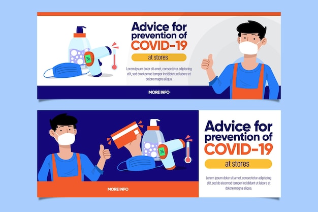 Advice for coronavirus banner template