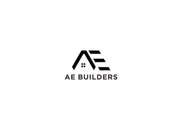 ae builders logo design vector illustration