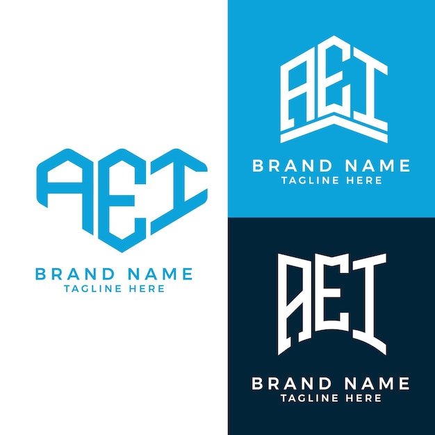 AEI letter logo. AEI Monogram logo design for entrepreneur and business.