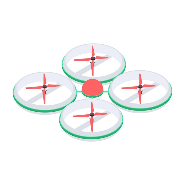 Vector aerial drones isometric icon