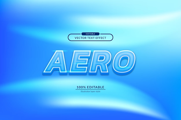 Aero blue sky aviation weather 3d modern headline editable text effect eps vector file