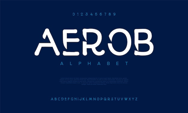 Aerob creative modern urban alphabet font Digital abstract moslem futuristic fashion sport minimal