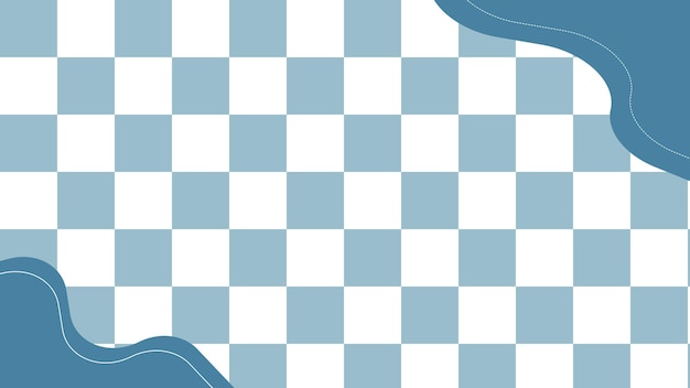 Aesthetic blue checkerboard gingham plaid checkers pattern frame background illustration wallpaper