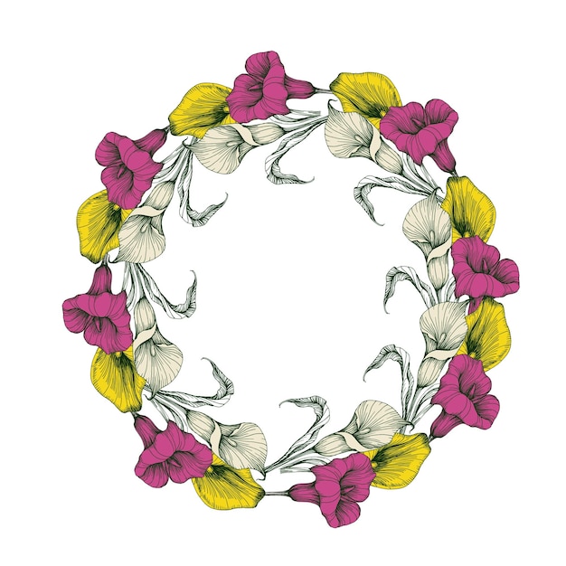 Aesthetic Circle Frame With Leaves