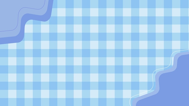 Aesthetic cute pastel blue gingham checkers plaid checkerboard wallpaper illustration perfect for wallpaper backdrop postcard background for your design