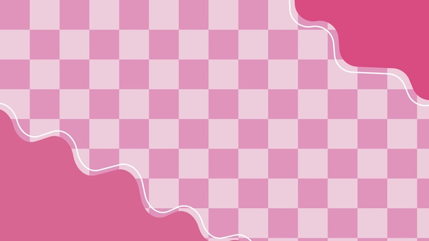 Aesthetic cute pink checkers checkerboard gingham plaid tartan pattern background perfect for wallpaper backdrop postcard background